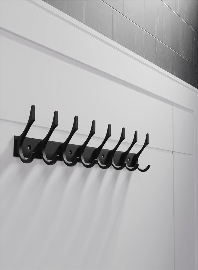 آي ستار خطافات ملابس الحمام من الفولاذ المقاوم للصدأ من iSTAR، 8 دبابيس، خطافات لتعليق أردية الحمام، قضيب لتعليق المفاتيح والملابس والمناشف (أسود، عبوة من قطعتين) - Image 4